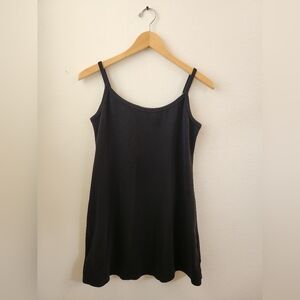 American Eagle Outfitters Knit Cami Mini Dress Casual Cotton Blend Black Large